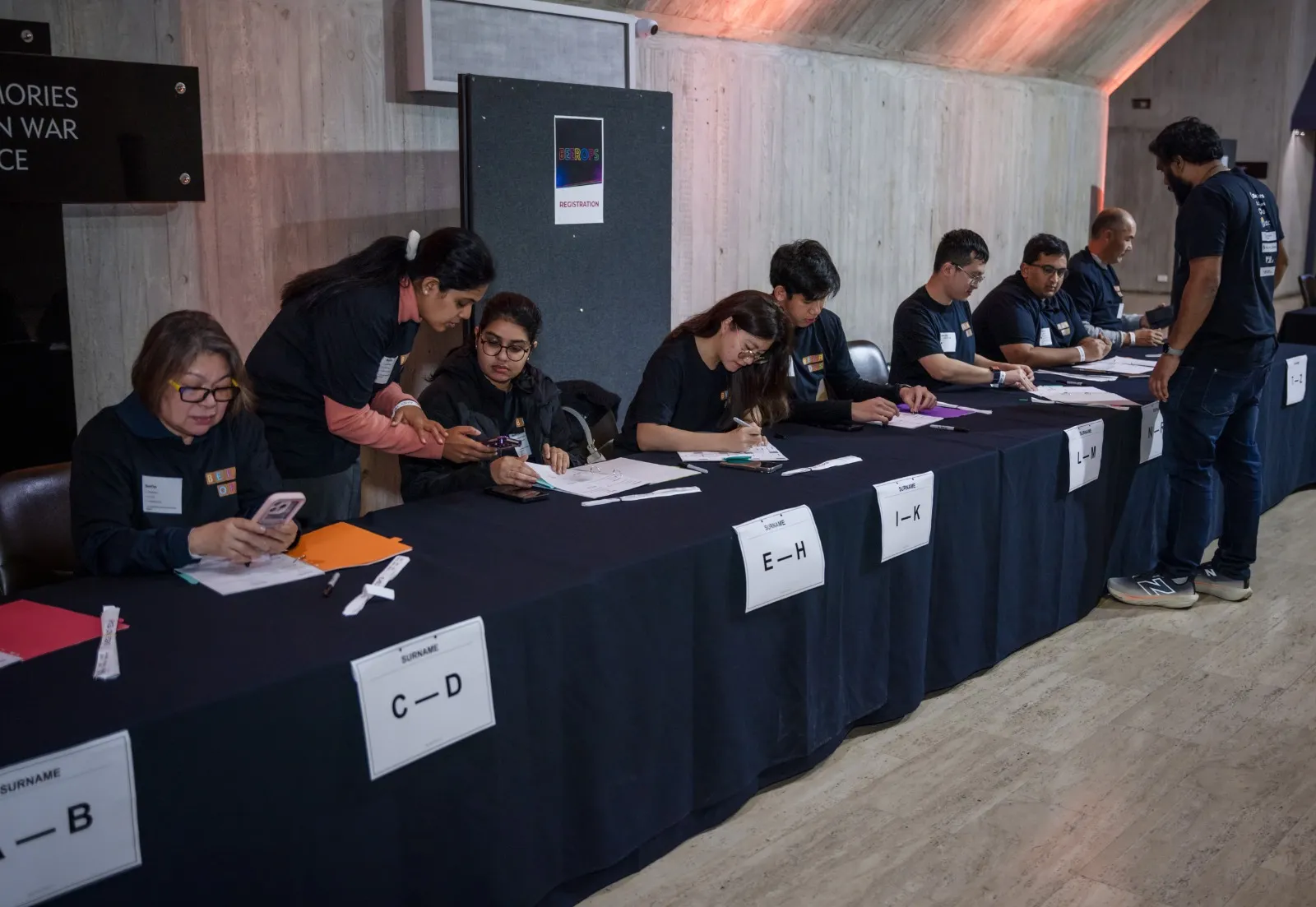 Volunteers at the BeerOps registration desk